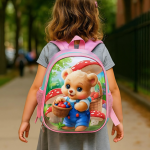 SAGEWARE School Bag for Boys Kids & Girls Backpack for School | Waterproof, Lightweight, Spacious with Multiple Pockets & Durable Zippers for Daily Use (Age of 3-6 years) teddy