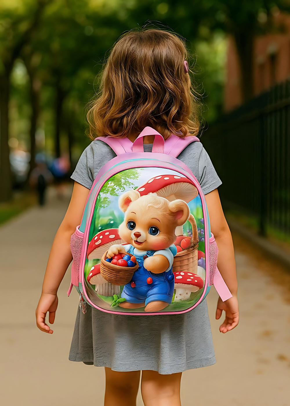 SAGEWARE School Bag for Boys Kids & Girls Backpack for School | Waterproof, Lightweight, Spacious with Multiple Pockets & Durable Zippers for Daily Use (Age of 3-6 years) teddy