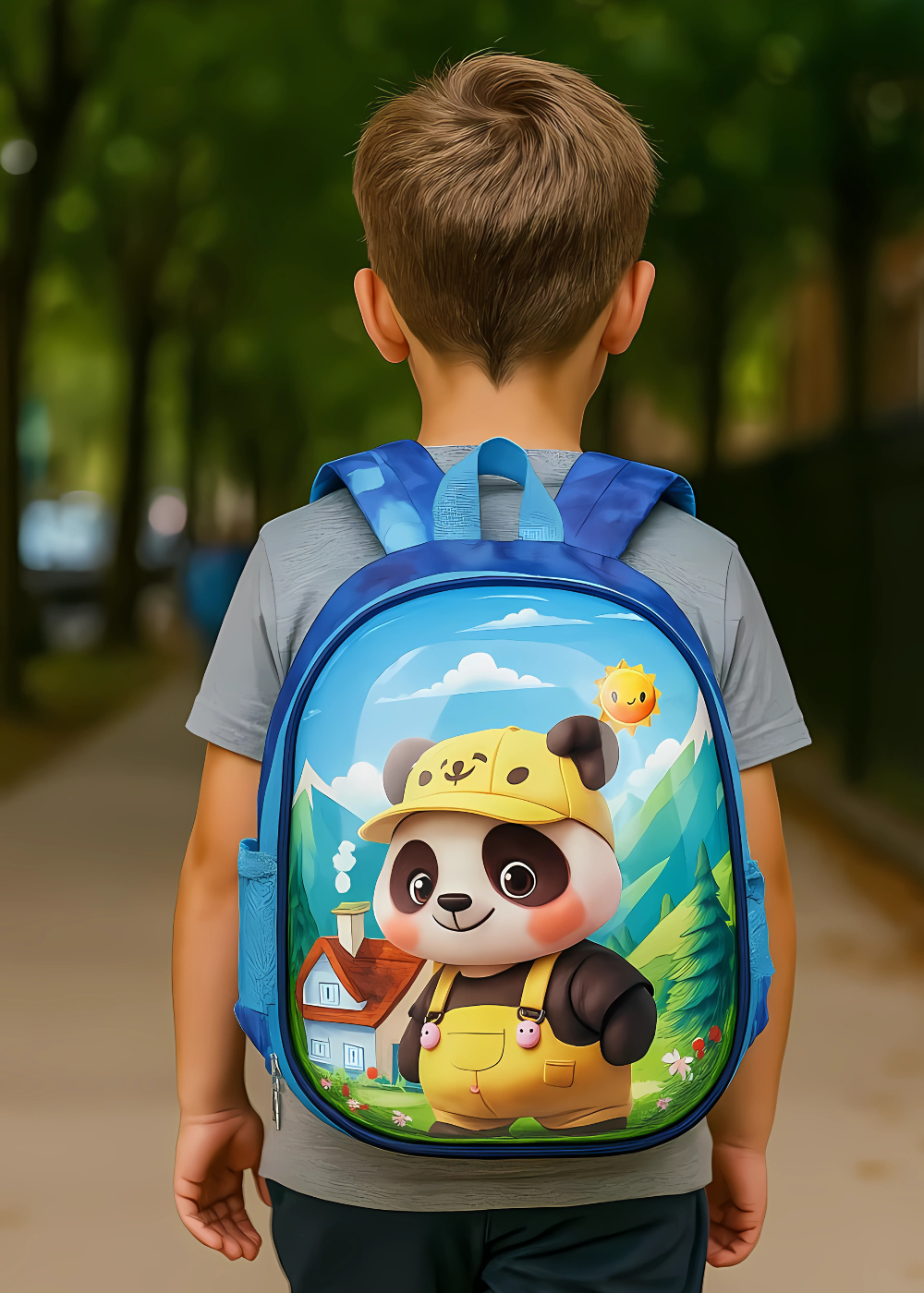 SAGEWARE School Bag for Boys Kids & Girls Backpack for School | Waterproof, Lightweight, Spacious with Multiple Pockets & Durable Zippers for Daily Use (Age of 3-6 years) panda