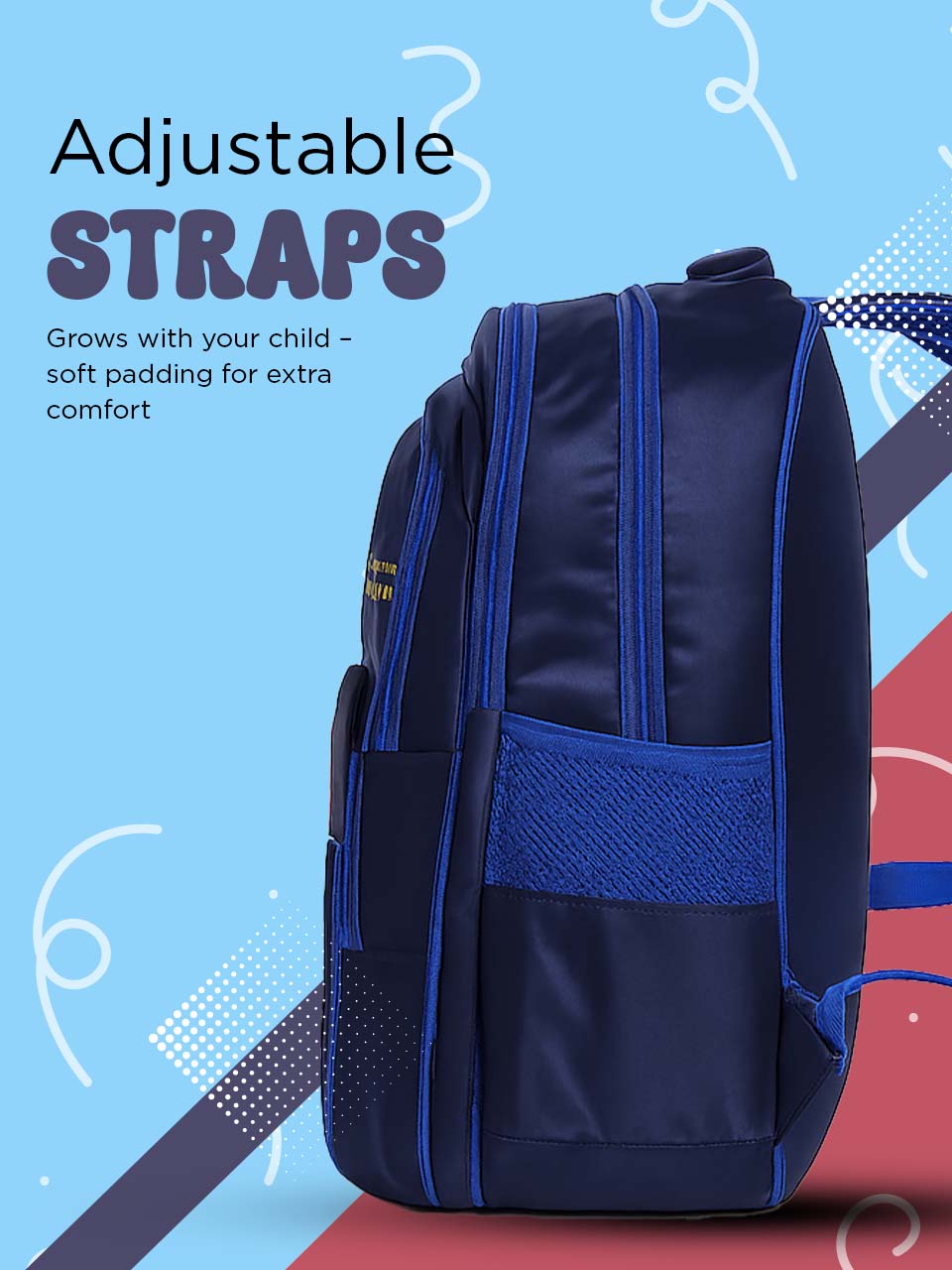 SAGEWARE School Bag for Boys Kids & Girls Backpack for School | Waterproof, Lightweight, Spacious with Multiple Pockets & Durable Zippers for Daily Use (Age of 6-12 years) Blue - Image 4