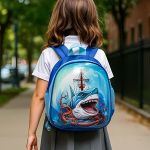 SAGEWARE School Bag for Boys Kids & Girls Backpack for School | Waterproof, Lightweight, Spacious with Multiple Pockets & Durable Zippers for Daily Use (Age of 3-6 years) shark