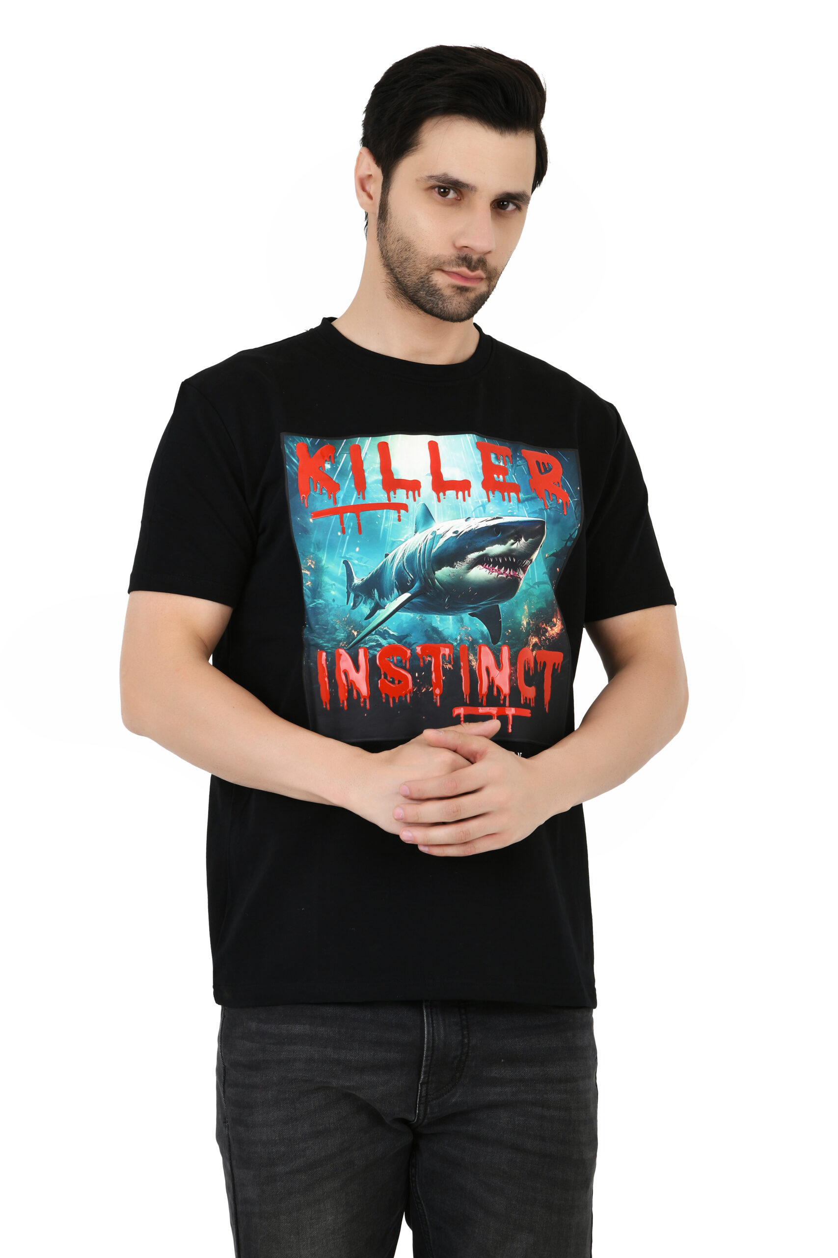 Men’s Printed Slim Fit T-Shirt | Half Sleeve Cotton Casual & Formal Wear T-Shirt - Image 23