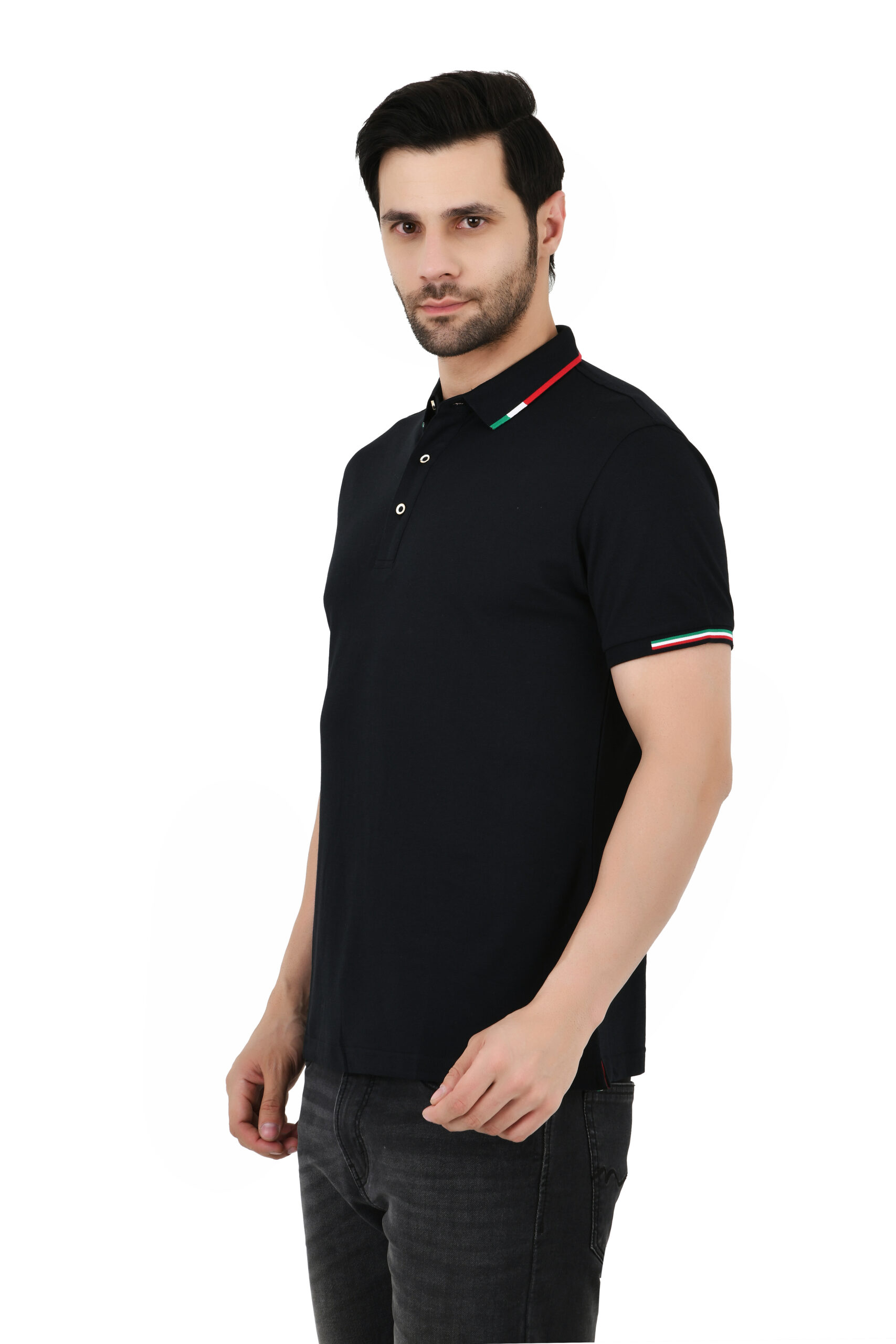 SAGEWARE Men's Solid Cotton Bland Polo Neck Tshirts | Full Sleeves | Solid-Regular Fit