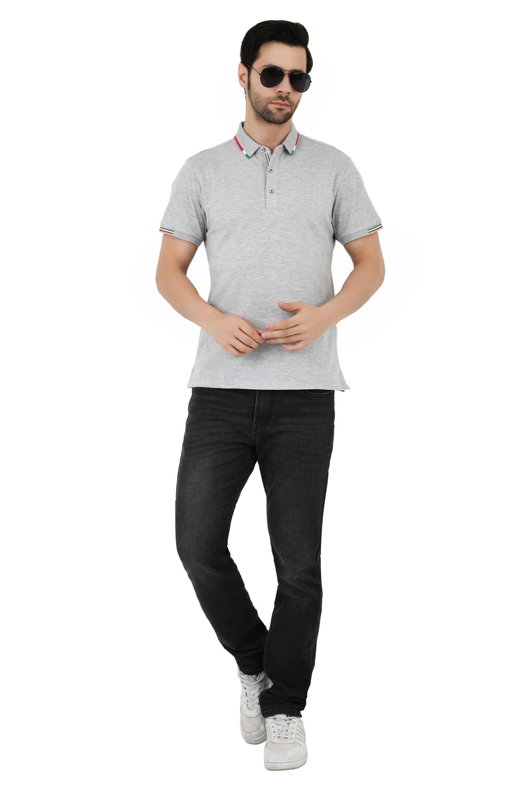SAGEWARE Men's Solid Cotton Bland Polo Neck Tshirts | Full Sleeves | Solid-Regular Fit - Image 6