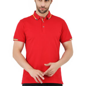 GloballySage Men’s Stylish Polo T-Shirt Classic Collar Design Casual & Formal Wear Polo T-Shirts for Men Regular Fit Red
