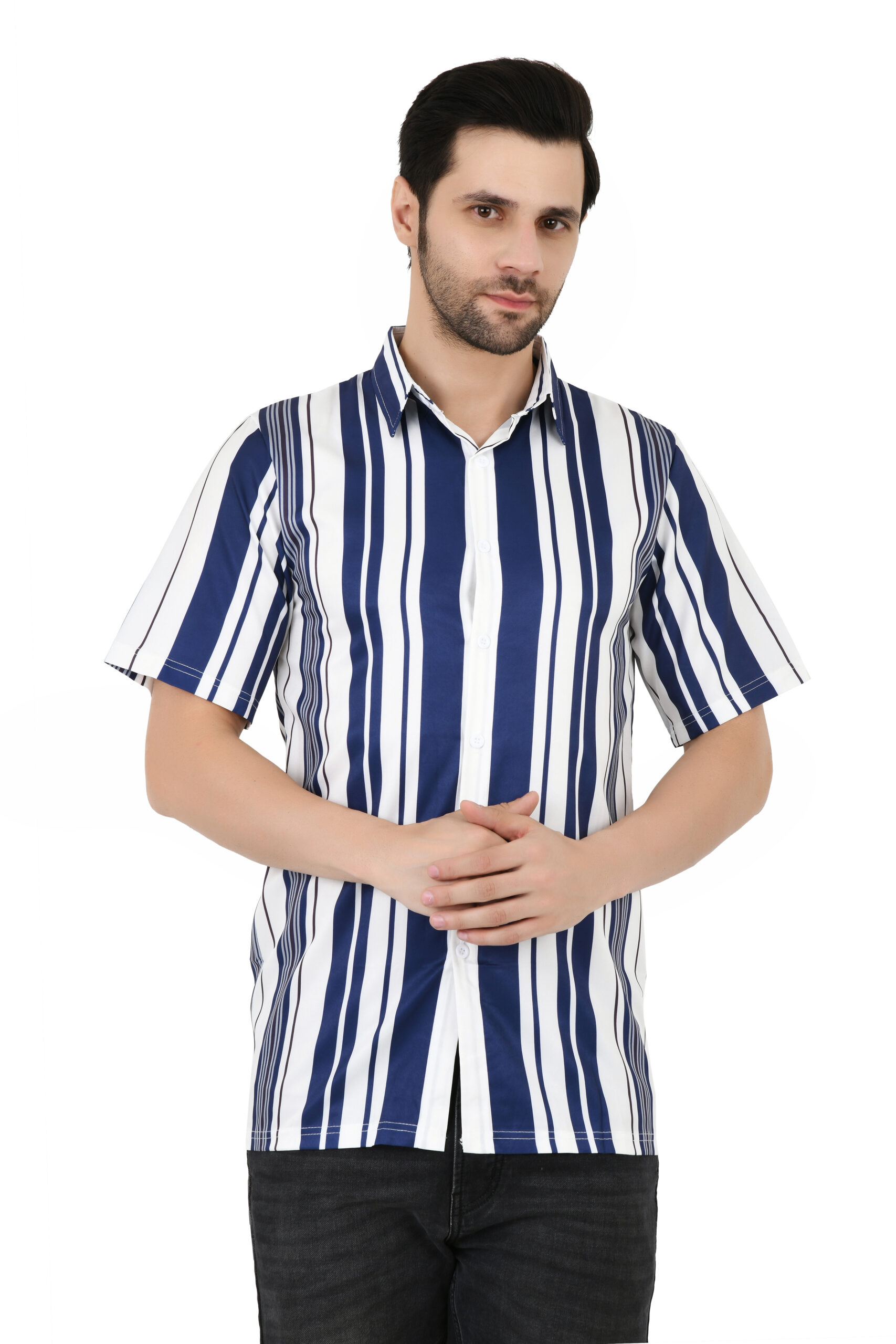 Men's Regular Fit Solid Soft Touch Cotton Casual Shirt with Spread Collar & Half Sleeves - Image 6