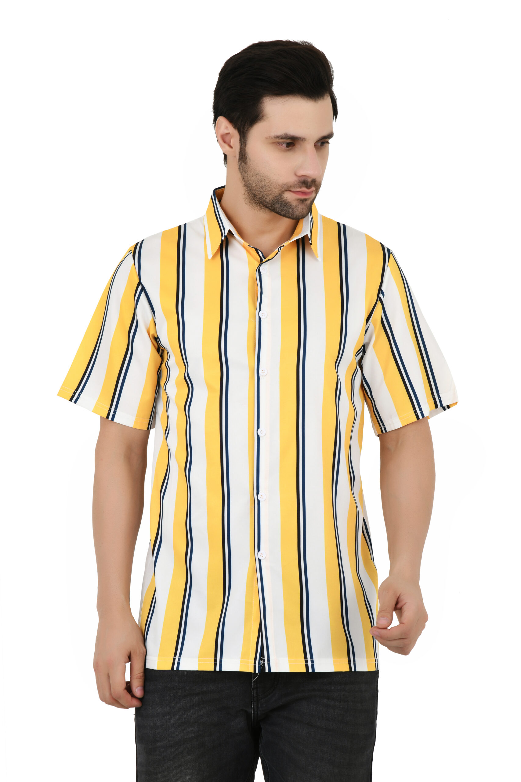 Men's Regular Fit Solid Soft Touch Cotton Casual Shirt with Spread Collar & Half Sleeves