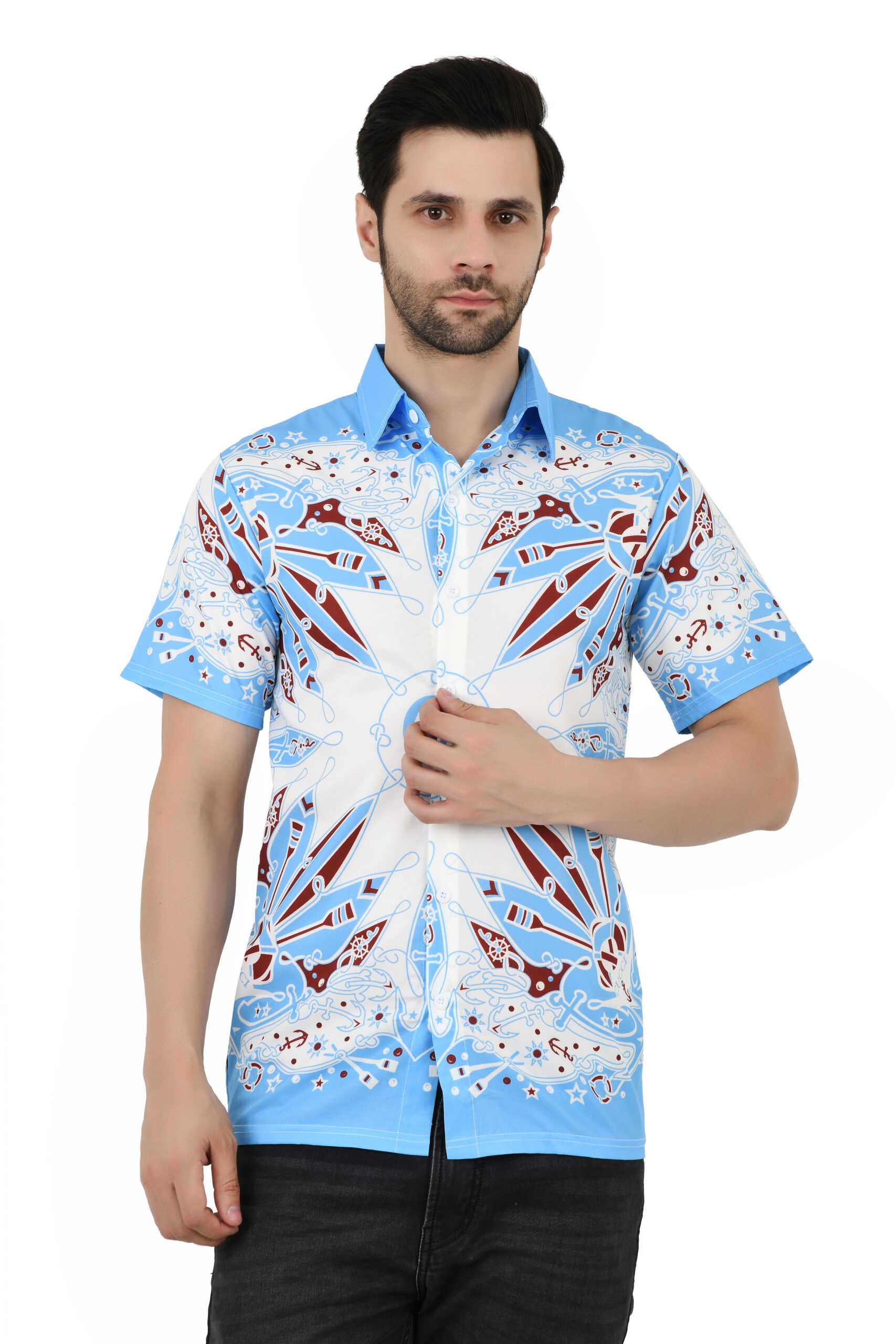 Men's Striped Cotton Blend Relaxed Fit Casual Shirt | Cuban Collar Half Sleeve Summer Shirt for Men | Soft Fabric - Image 3