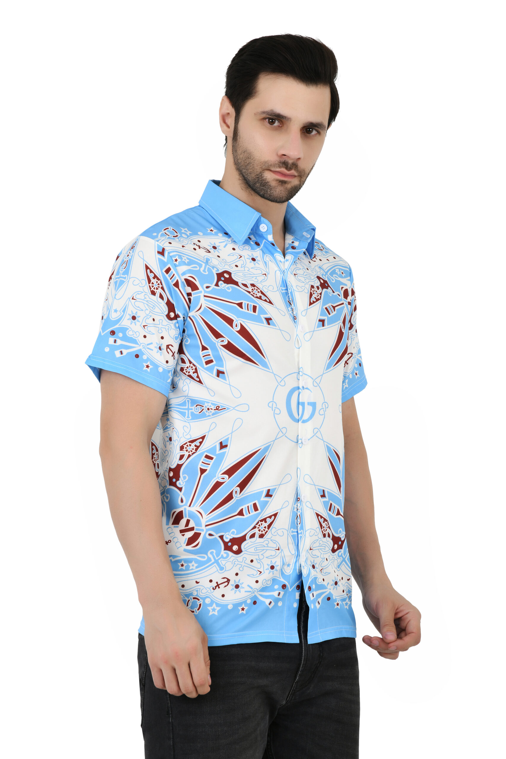 Men's Striped Cotton Blend Relaxed Fit Casual Shirt | Cuban Collar Half Sleeve Summer Shirt for Men | Soft Fabric