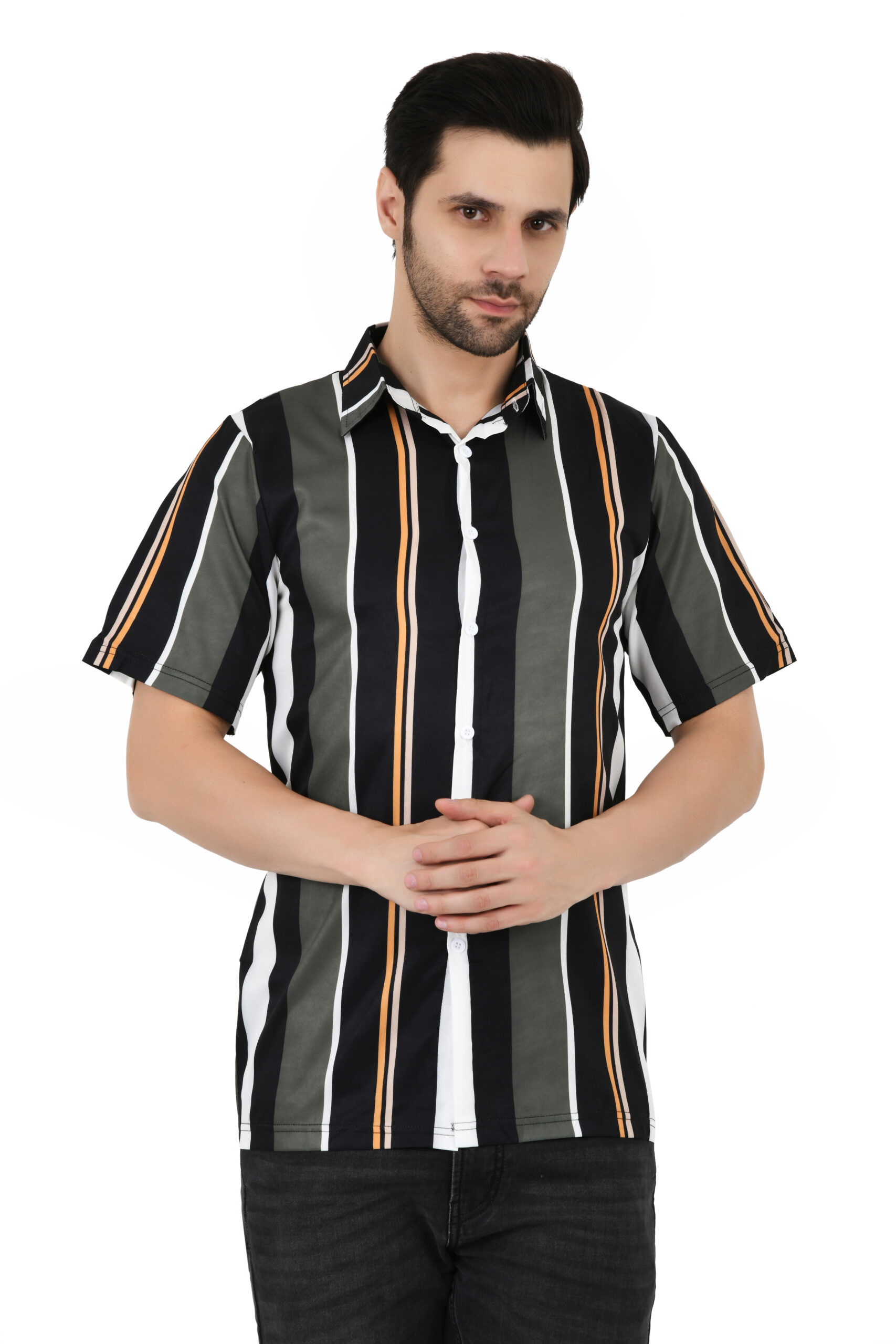 Men's | Stripes | Half Sleeve | Slim Fit | Spread Collar | Casual Shirt