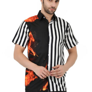 Men's Cotton Blend Solid Shirt with Spread Collared Half Sleeve Curved Hemline Button Closure Regular Fit | Half Sleeve Shirt for Men