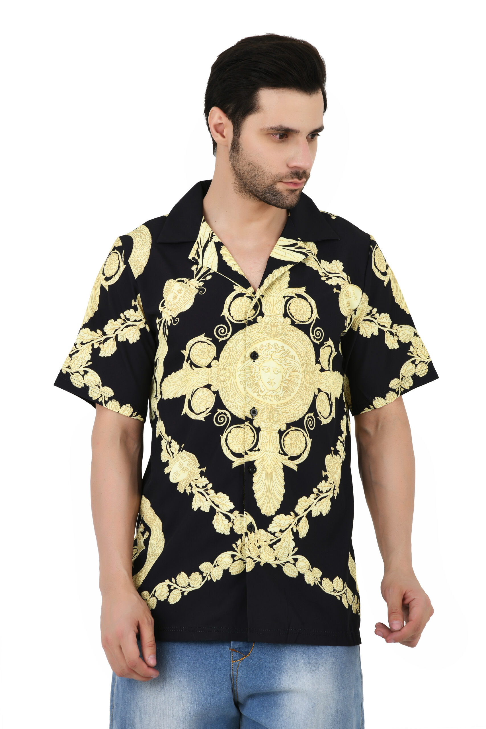 Cotton Blend Trendy Printed Regular Fit Half Sleeve Causal Shirt for Men - Image 3