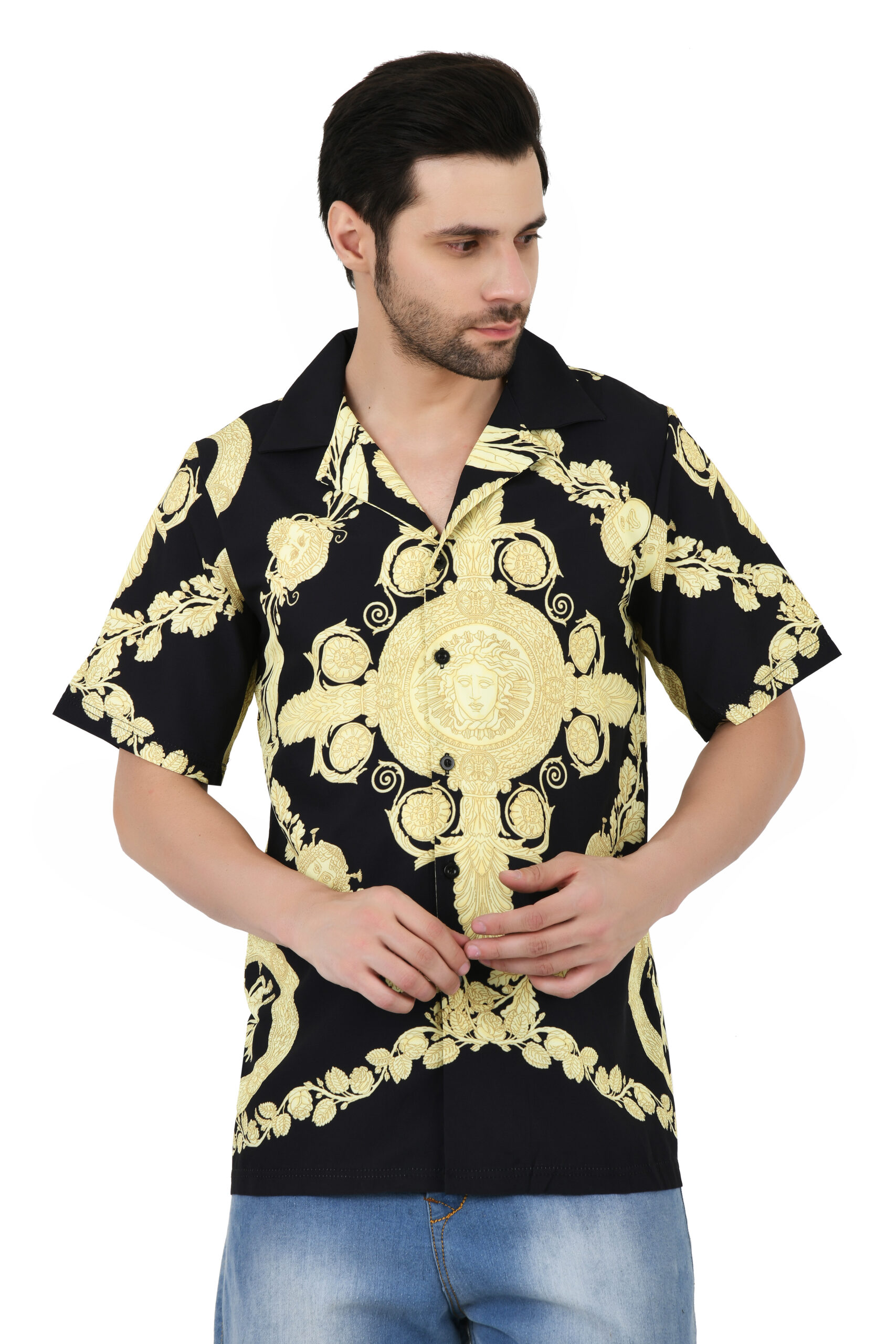 Cotton Blend Trendy Printed Regular Fit Half Sleeve Causal Shirt for Men - Image 5