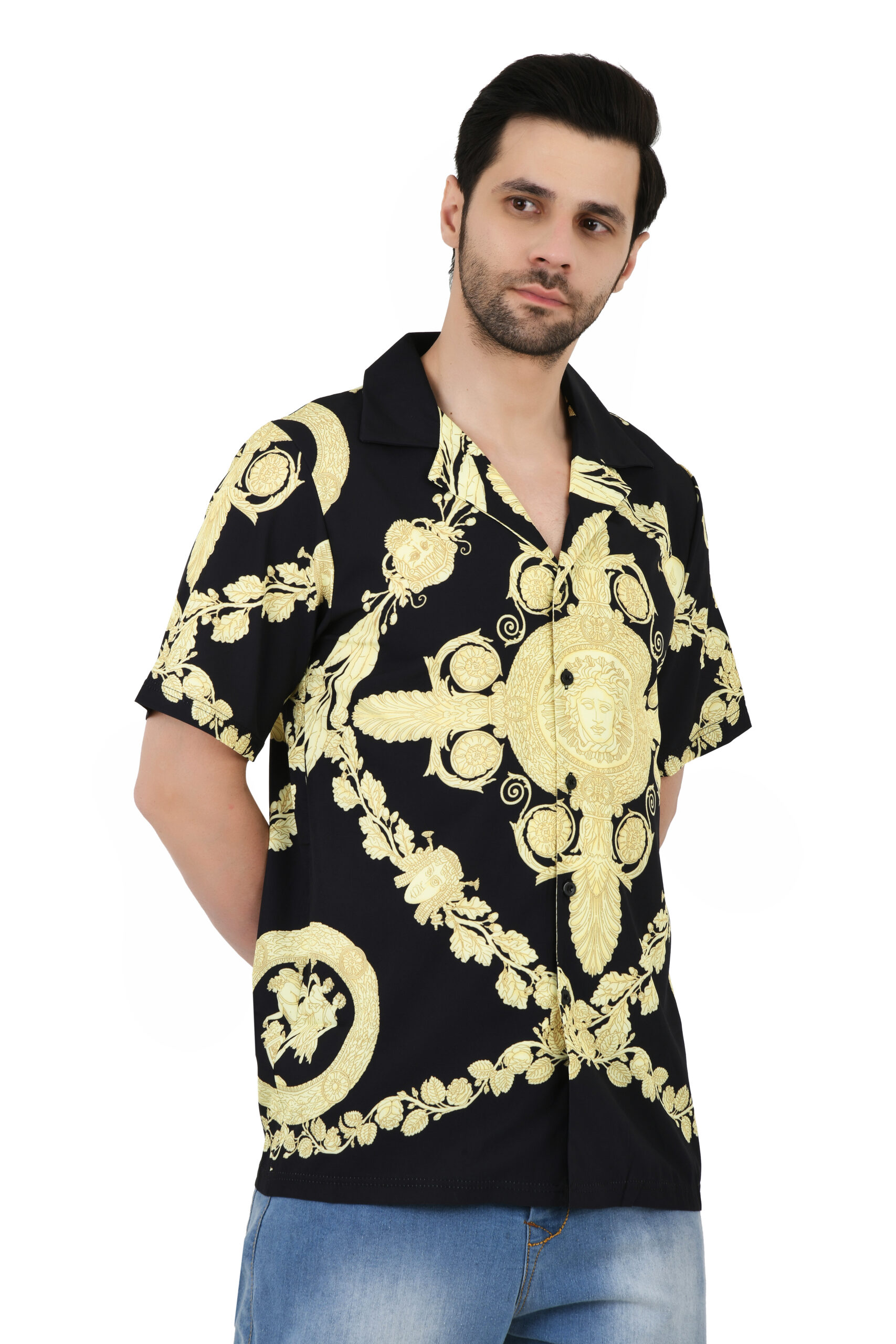 Cotton Blend Trendy Printed Regular Fit Half Sleeve Causal Shirt for Men - Image 6