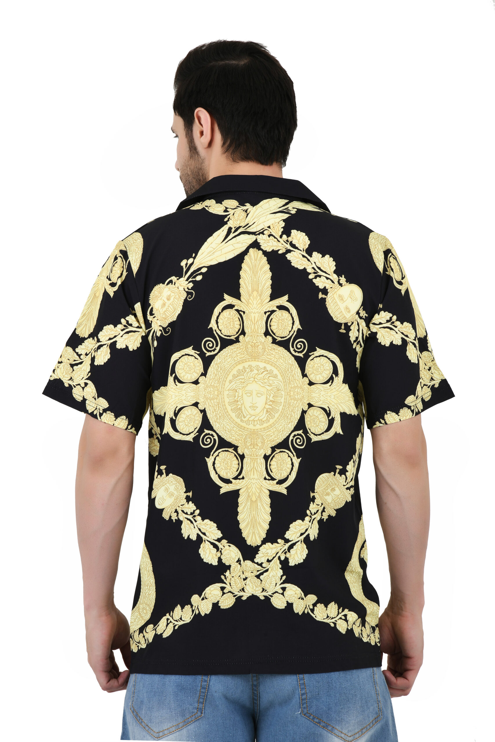 Cotton Blend Trendy Printed Regular Fit Half Sleeve Causal Shirt for Men - Image 7