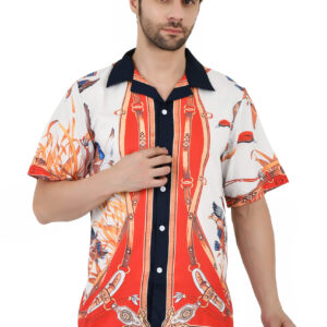 Men's Polycotton Shirt | Stylish Casual Regular Fit Shirts | Textured Half Sleeve | Slim Fit | Business & Meeting Ready