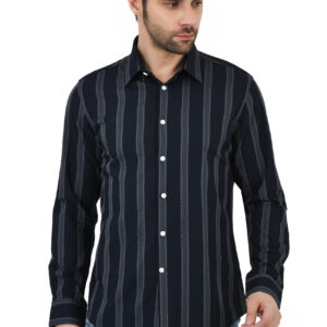 SAGEWARE Regular Fit Striped Long Sleeve Button Down Collar Formal Shirt For Men