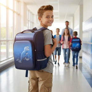 SAGEWARE 3D School Bag for Boys Kids & Girls Backpack for School | Waterproof, Lightweight, Spacious with Multiple Pockets & Durable Zippers for Daily Use (Age of 8-14 years) 3D-Blue