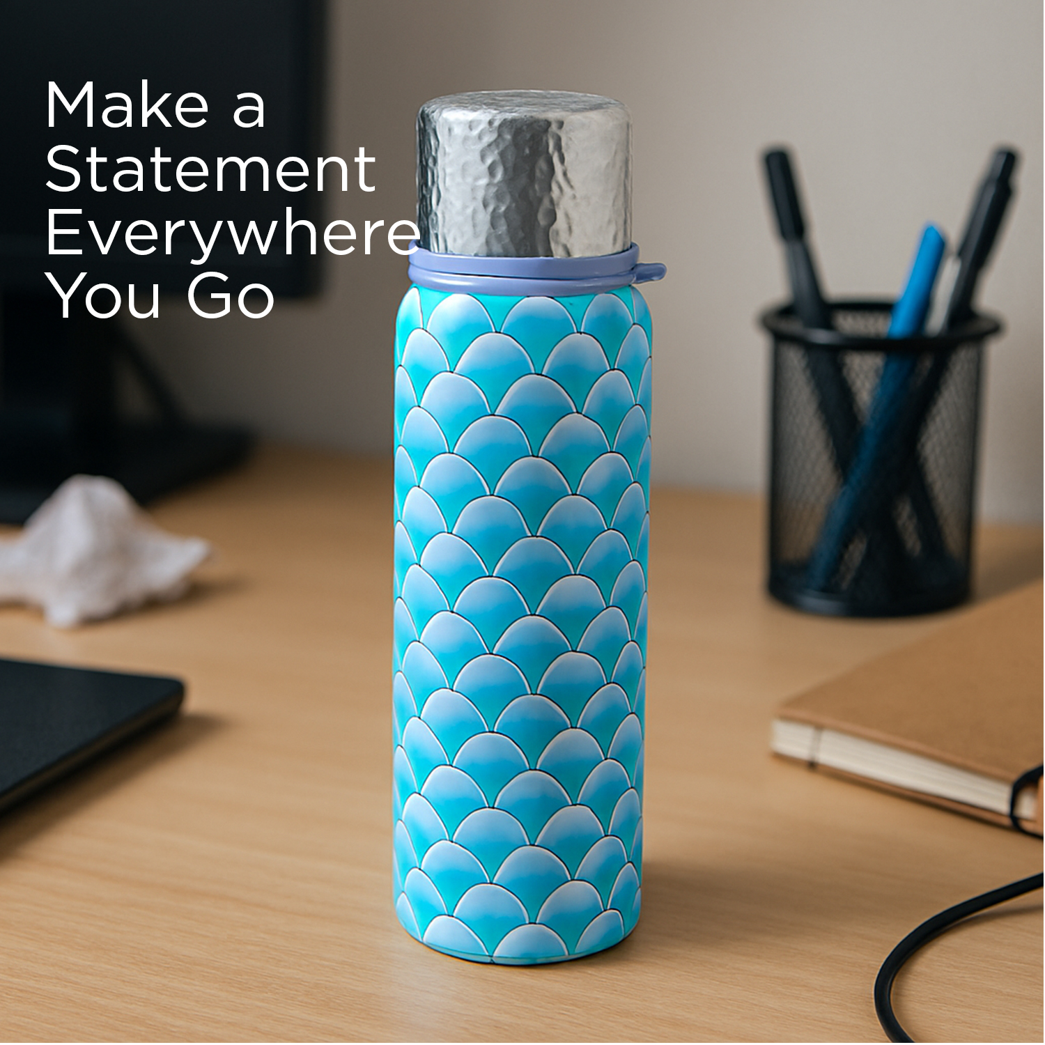 Vacuum Insulated Stainless Steel Flask Bottle Keeps Hot Cold for Hours 750 ml Stainless Steel Flask (Pack of 1, Blue) - Image 4