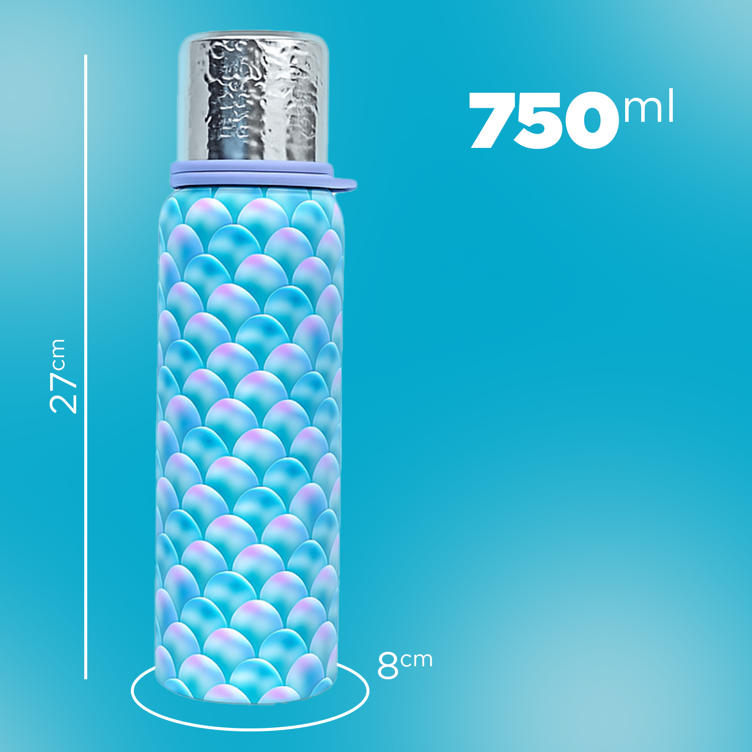 Vacuum Insulated Stainless Steel Flask Bottle Keeps Hot Cold for Hours 750 ml Stainless Steel Flask (Pack of 1, Blue) - Image 9