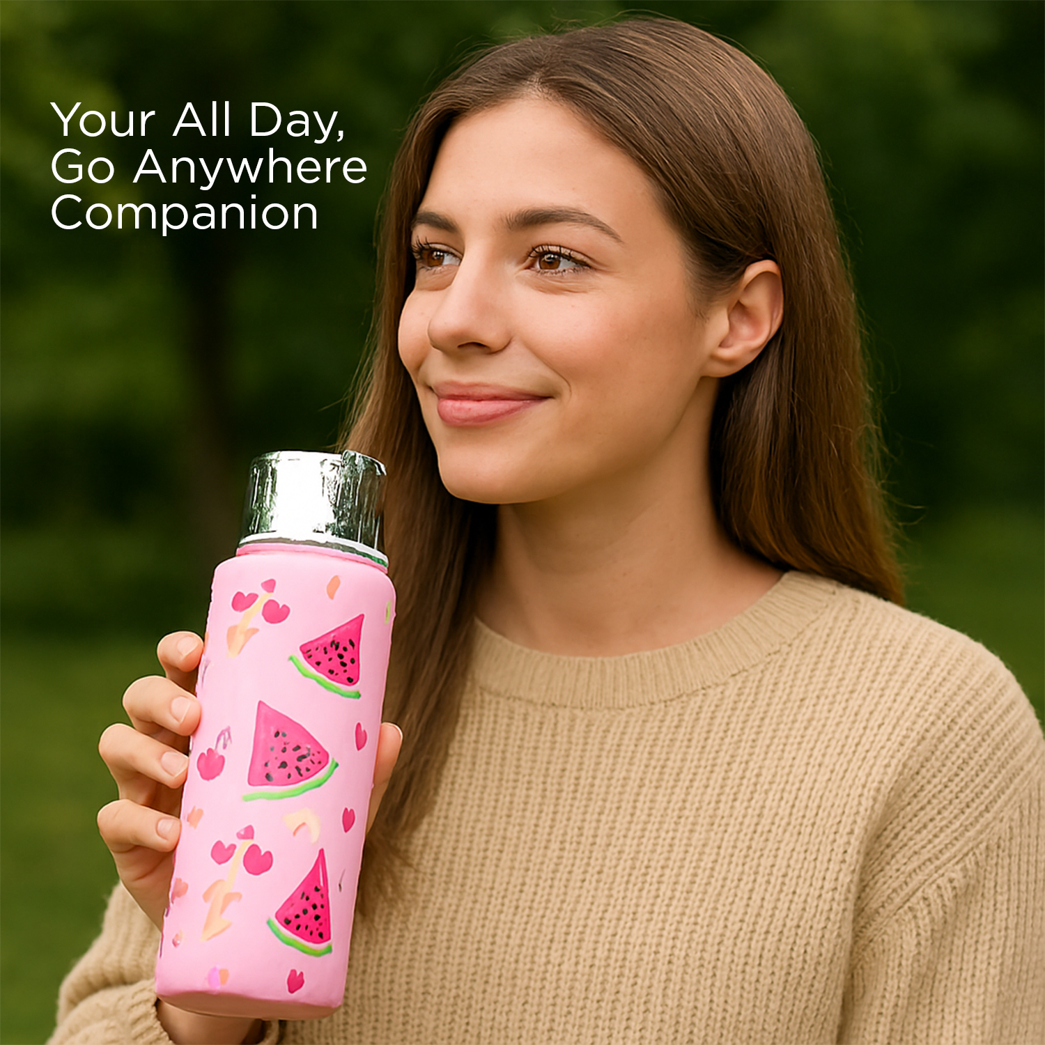 Vacuum Insulated Stainless Steel Flask Bottle Keeps Hot Cold for Hours 750 ml Stainless Steel Flask (Pack of 1, Pink) - Image 4