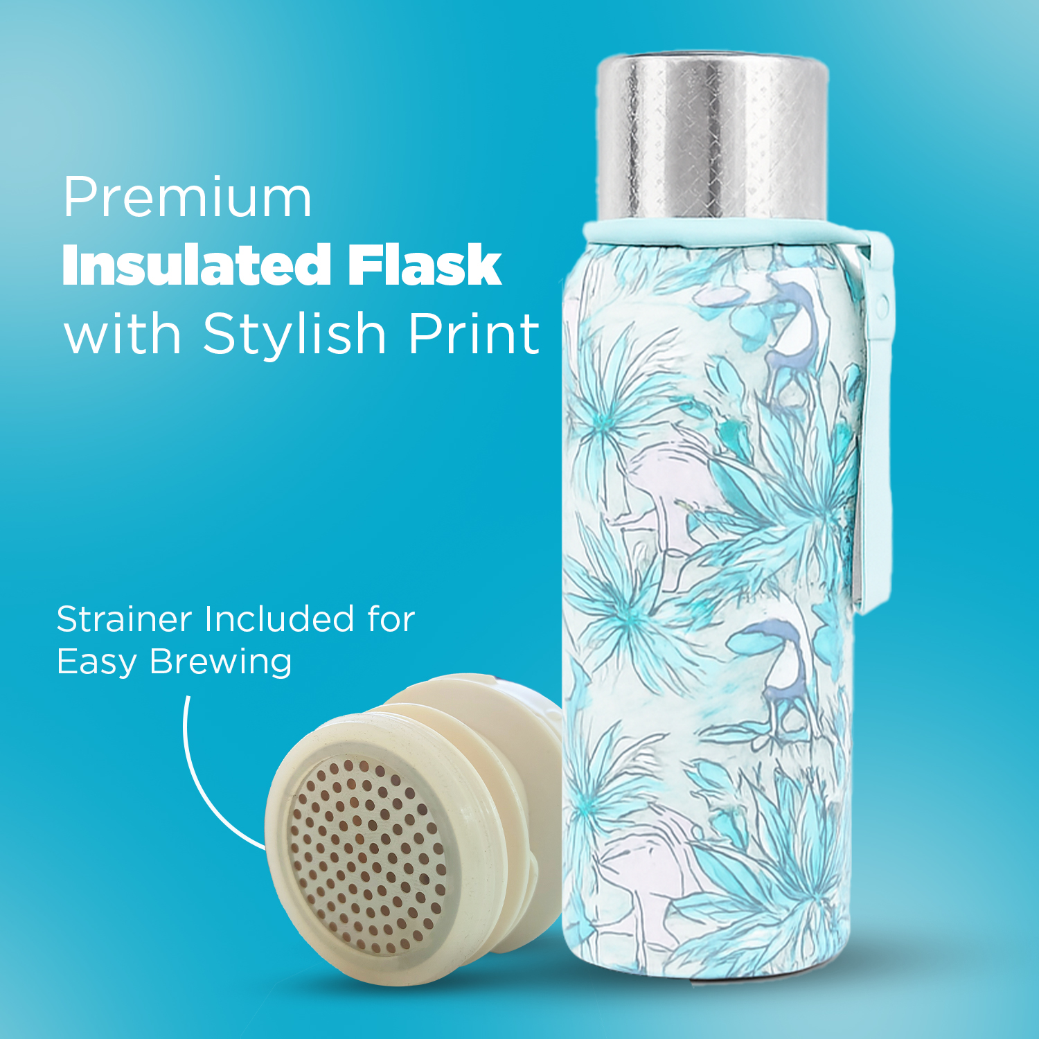 Vacuum Insulated Stainless Steel Flask Bottle Keeps Hot Cold for Hours 750 ml Stainless Steel Flask (Pack of 1, Light Blue) - Image 2