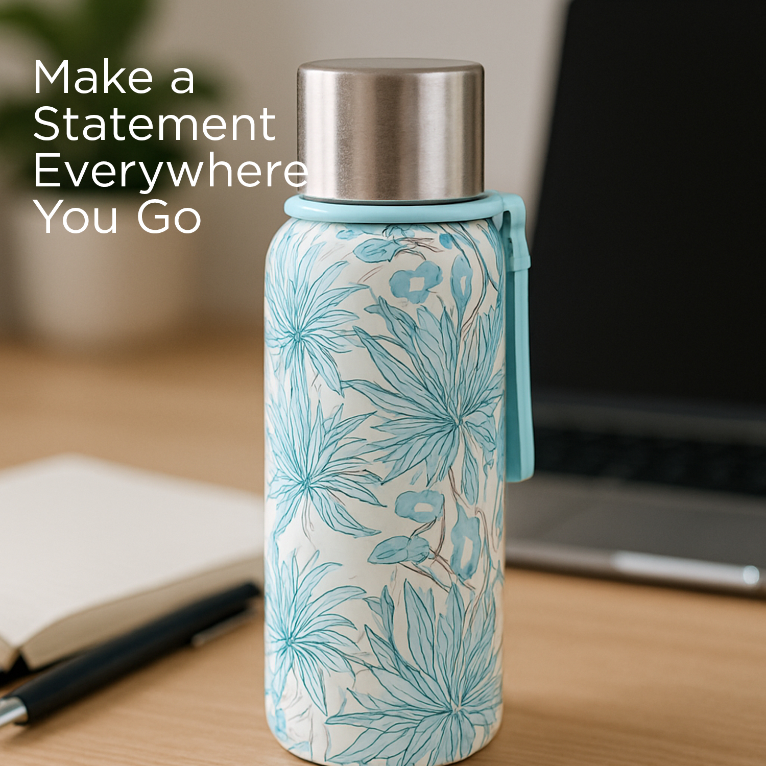 Vacuum Insulated Stainless Steel Flask Bottle Keeps Hot Cold for Hours 750 ml Stainless Steel Flask (Pack of 1, Light Blue) - Image 3