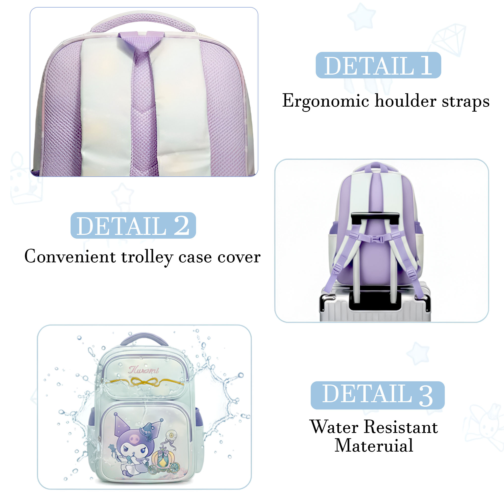 Sageware Kids School Bag for Girls and Boys | (Purple) - Image 3