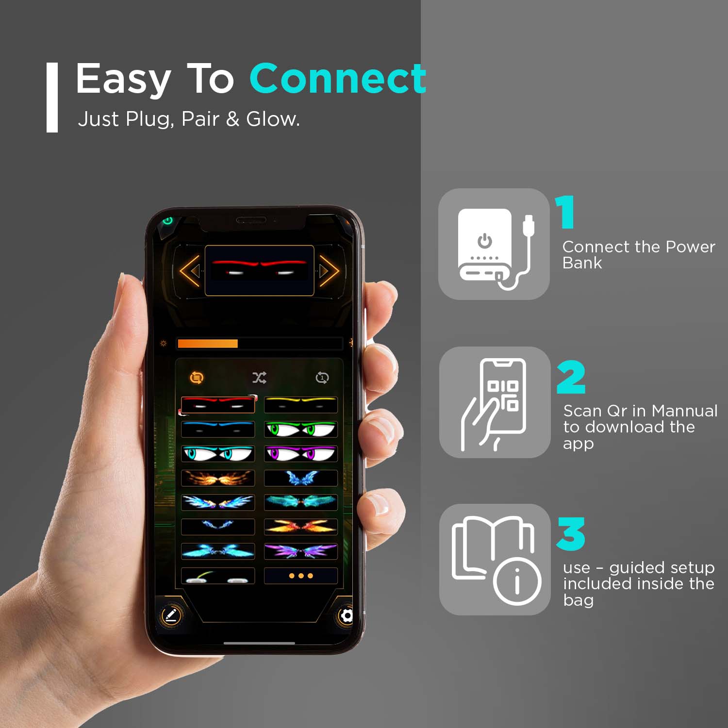 SAGEWARE Unisex LED Backpack – Custom Pixel Display Bag (Black) - Image 3