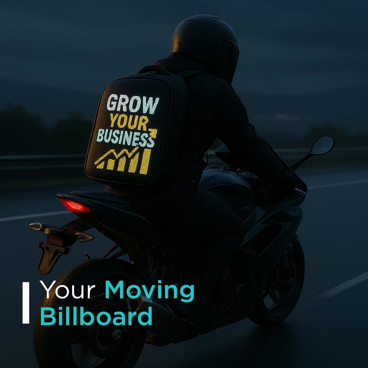 SAGEWARE Unisex LED Backpack – Custom Pixel Display Bag (Black) - Image 6