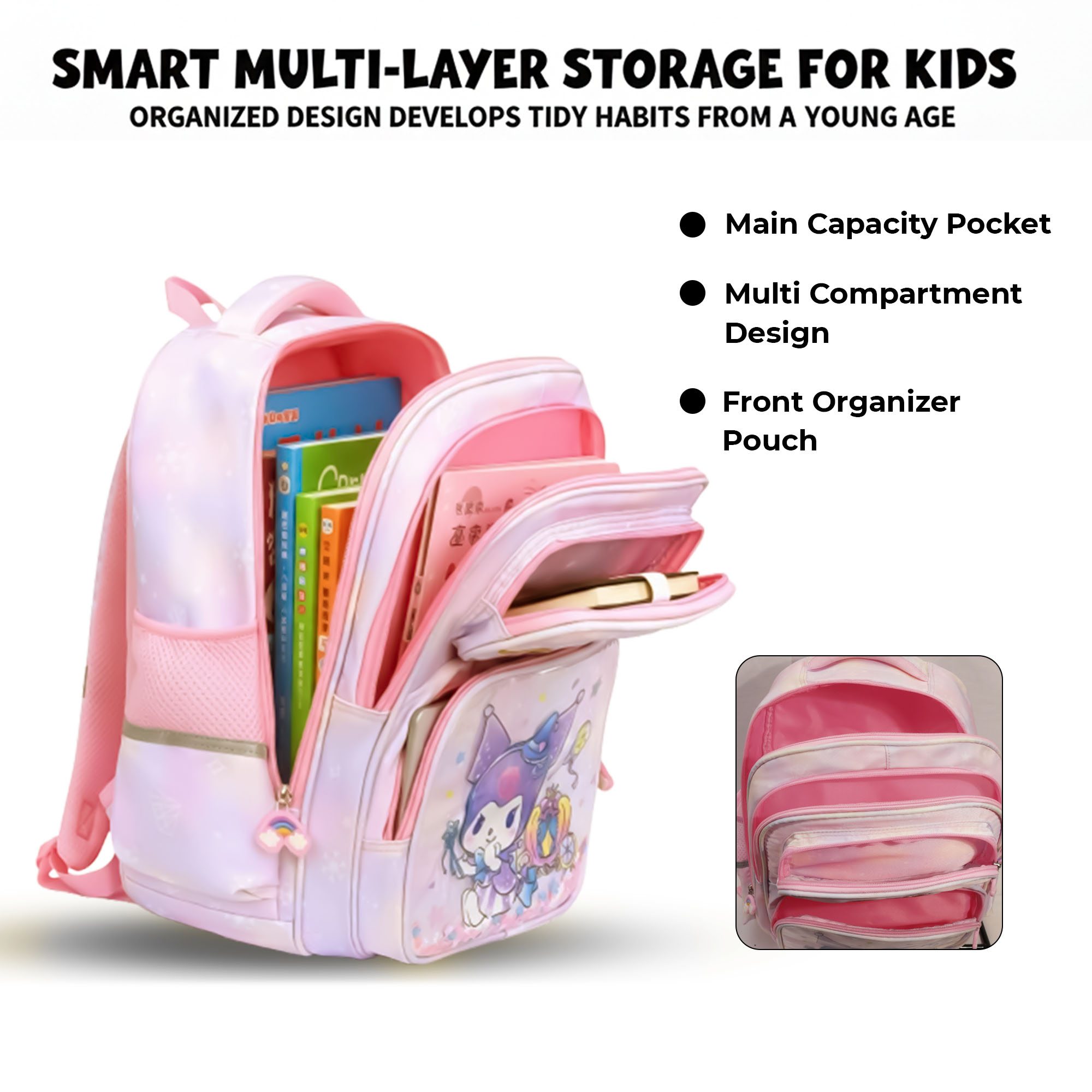 Sageware Kids School Bag for Girls and Boys | (Light Pink) - Image 5