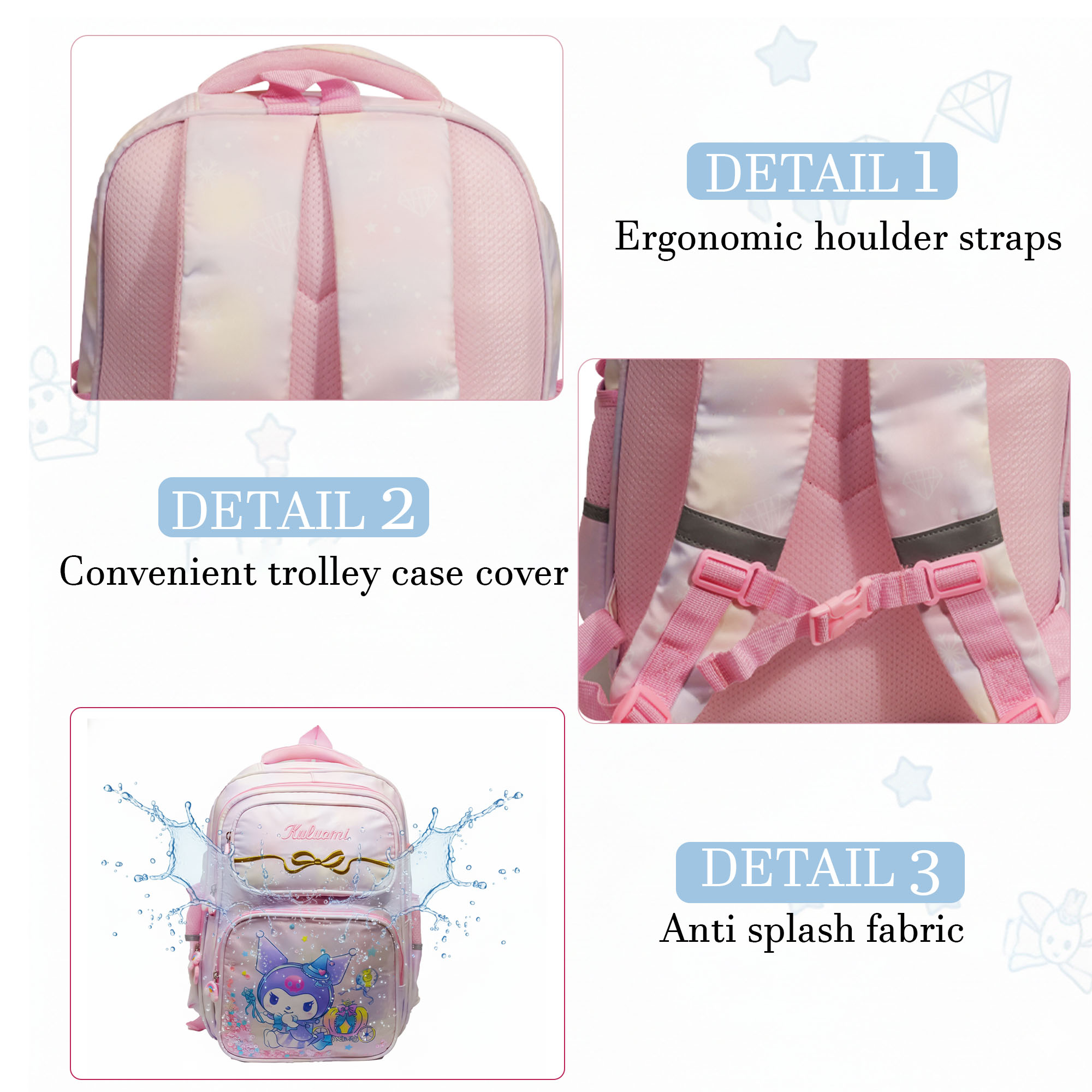 Sageware Kids School Bag for Girls and Boys | (Light Pink) - Image 3