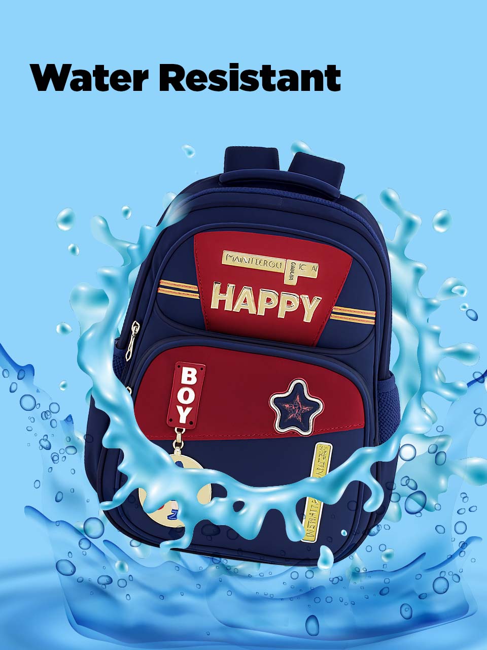 SAGEWARE School Bag for Boys Kids & Girls Backpack for School | Waterproof, Lightweight, Spacious with Multiple Pockets & Durable Zippers for Daily Use (Age of 6-12 years) Blue - Image 11