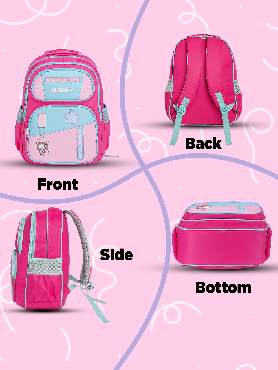 SAGEWARE School Bag for Boys Kids & Girls Backpack for School | Light Pink - Image 12