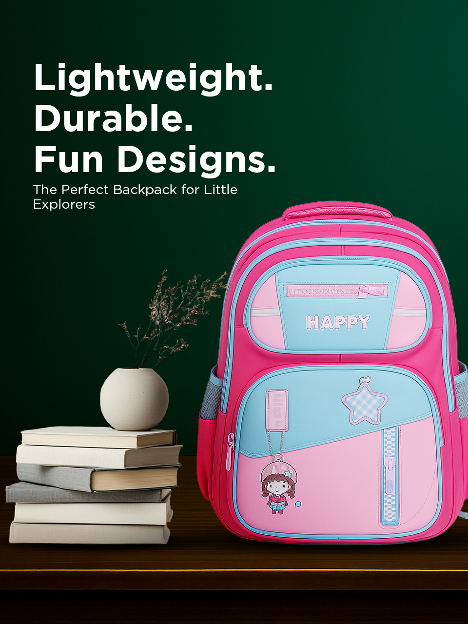 SAGEWARE School Bag for Boys Kids & Girls Backpack for School | Light Pink - Image 3