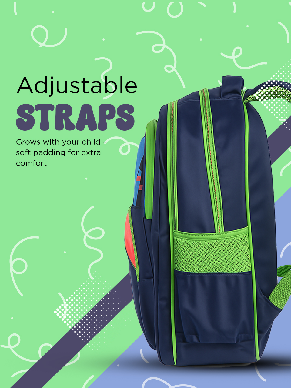 SAGEWARE School Bag for Boys Kids & Girls Backpack for School | Waterproof, Lightweight, Spacious with Multiple Pockets & Durable Zippers for Daily Use (Age of 6-12 years) Green - Image 5