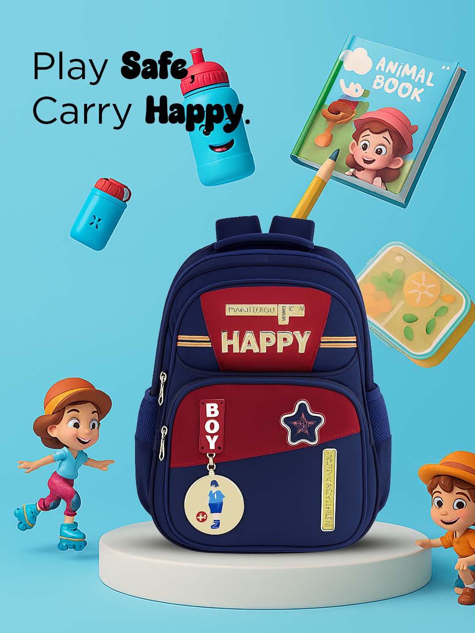 SAGEWARE School Bag for Boys Kids & Girls Backpack for School | Waterproof, Lightweight, Spacious with Multiple Pockets & Durable Zippers for Daily Use (Age of 6-12 years) Blue - Image 10