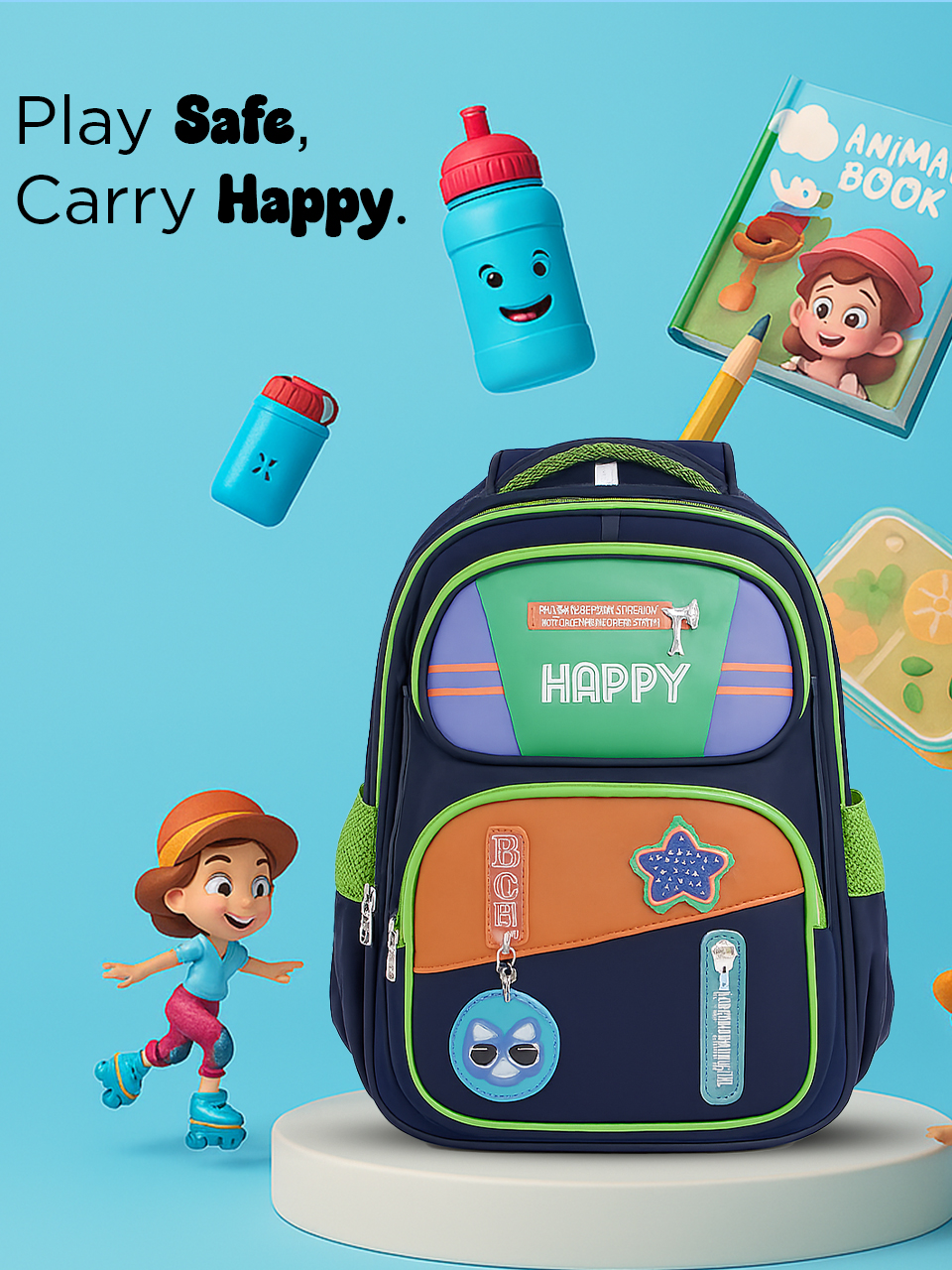 SAGEWARE School Bag for Boys Kids & Girls Backpack for School | Waterproof, Lightweight, Spacious with Multiple Pockets & Durable Zippers for Daily Use (Age of 6-12 years) Green - Image 10