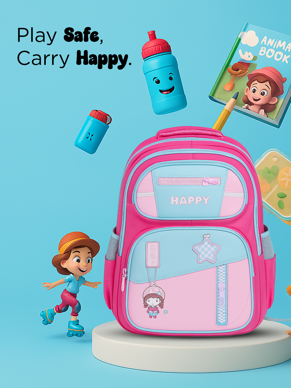 SAGEWARE School Bag for Boys Kids & Girls Backpack for School | Light Pink - Image 10